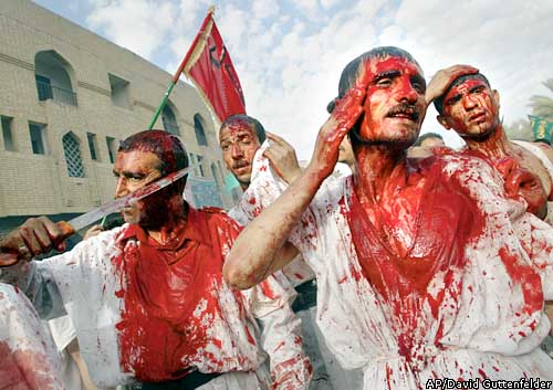 "Does this blood go with my Muslim outfit?" "Does this blood go with my Muslim outfit?"